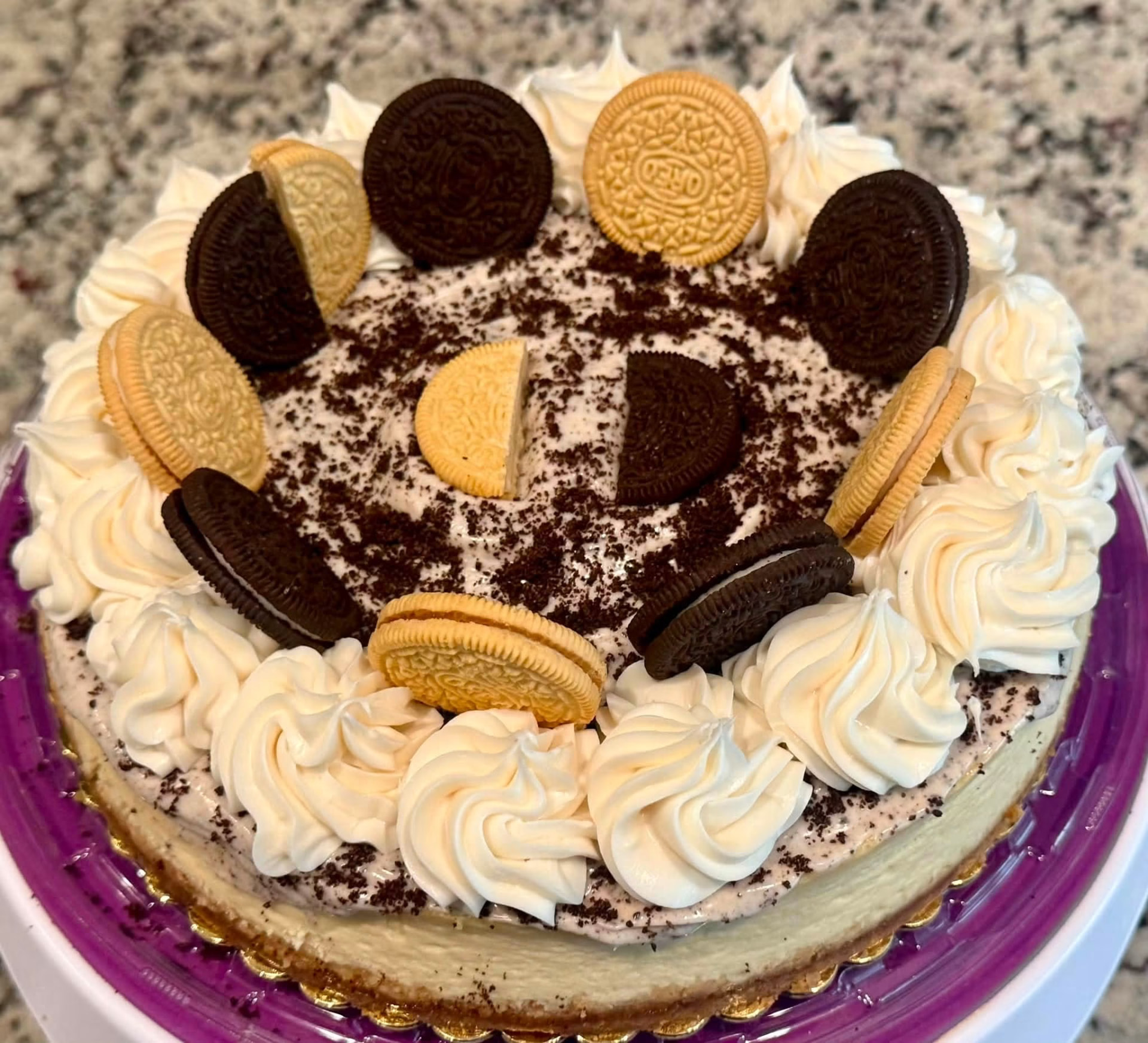 Golden and classic Oreo cheesecake