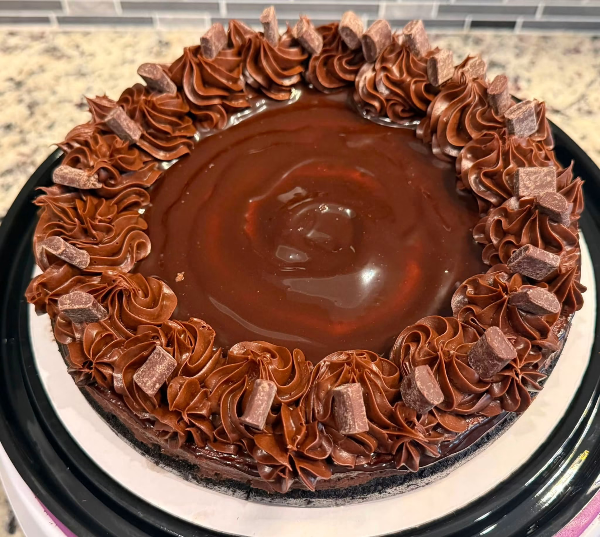 Chocolate ganache chunk cheesecake